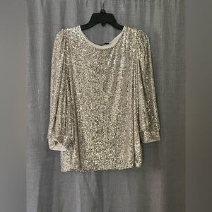 Sequin Long Sleeve & Pants Women's set - Silver